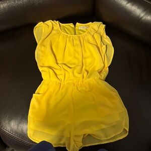 Copper Key Yellow Jumpsuit with Elastic Waistband